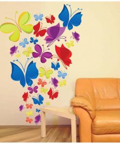 Cartoon Butterfly Butterfly Wall Stickers | 30 PCS Butterfly Wall Decals | Colorful Beautiful Butterfly Cartoon Sticker