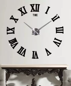 3D DIY Roman Numbers Wall Clock | Affordable Black Roman Numeral Clock Online Kenya | Wall Clock Roman Black Numerals 3D Price