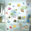Fish & Bubbles Bathroom Wall Sticker | Sea Life Bathroom Wall Stickers | 4 Sheets Ocean Fish Wall Decals Stickers Under The Sea Wall Decal