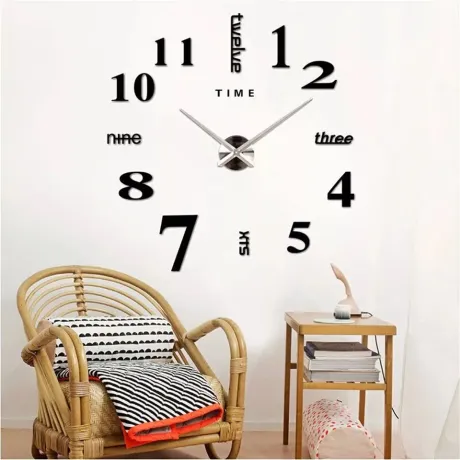 3D DIY Numerical Wall Clock | Frameless 3 in 1 3D Numerical Wall Clock kenya | Ferrisa Frameless Diy Wall Clock Price Kenya