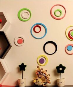 3D Wood Circles Rings - Mixed Color In A Pack Wood Decor