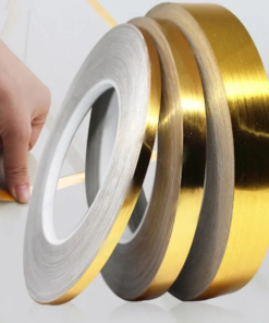 Gold Tape 50 Meters Self Adhesive | Golden Decoration Tape for Wall Decoration | Strip Golden Line Border Sticker
