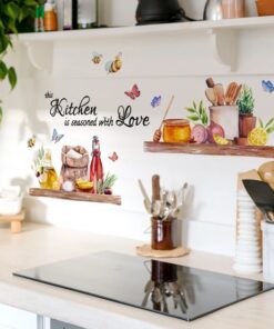This Kitchen is Seasoned with Love PVC Wall Decal Colourful