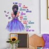 Self Affirmation - Girl in Purple Dress Wall Sticker