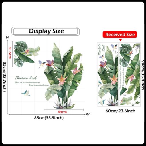 Green Banana Leaf Tropical Plants Wall Stickers - Sensuite Decor
