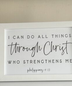 I Can Do All Things Through Christ Who Strengthens Me A4 Wall Art | Framed Wall Prints | Modern Framed Wall Decor | Nairobi Wall Art