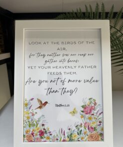 Matthew 6:26 A4 Wall Art – Framed Bible Verse for Faith | Christian Home Decor Inspiration in Kenya | Christian verse