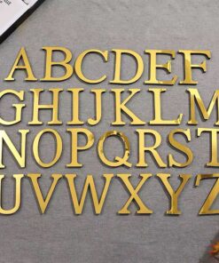 Gold Acrylic 3D Letters | Acrylic Mirror Alphabet Letter Stickers for Decoration Room Decor  | Business Branding