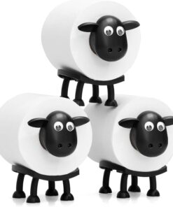Sheep Toilet Paper Holder Set of 3 |Freestanding Decorative Tissue Paper Storage for Washroom | Fun Functional Bathroom Tissue Roll Organizer